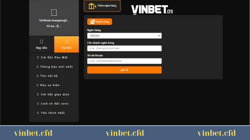 Hướng dẫn rút tiền Vinbet